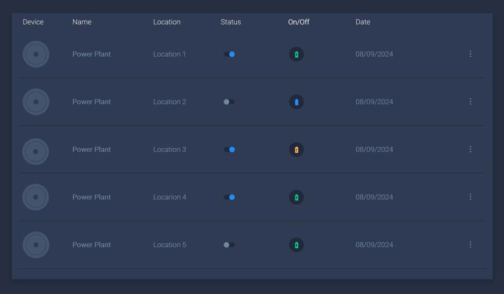 Nexum VPP platform dashboard